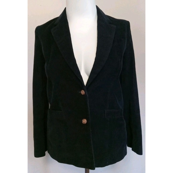 Epitome Women Black‎ Corderoy Cotton Lined Made In Japan Blazer Size 10 - Picture 1 of 11